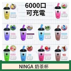 NINGA奶茶杯可充电一次性電子煙6000口